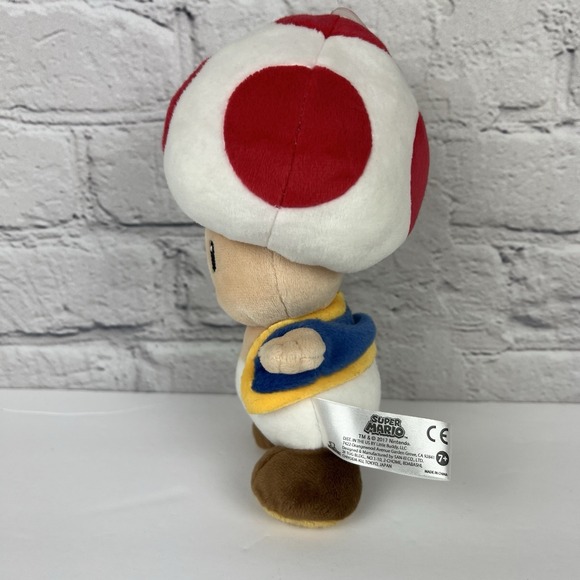 Nintendo 2017 Super Mario Toad Plush Toy 8" inch White Red Doll Stuffed Animal - Picture 2 of 7